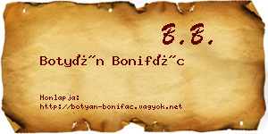 Botyán Bonifác névjegykártya